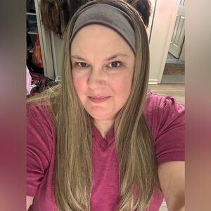 Long Straight Dark Blonde Wig with Headband